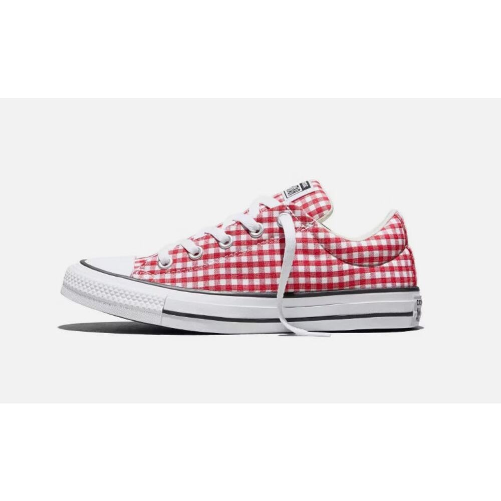 Converse CTAS Street Oxfords Low Tops Gingham Size 9 Red White NWT - Picture 3 of 10
